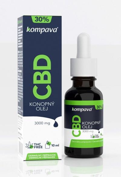 CBD konopný olej 30% - Kompava 10 ml.