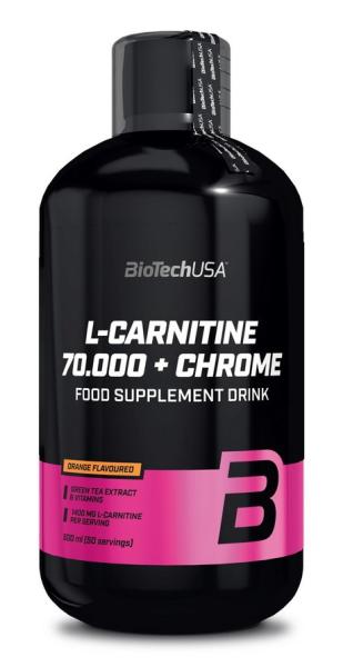 L-Carnitine 70000 mg+Chrome 5mg - Biotech USA 500 ml Pomaranč