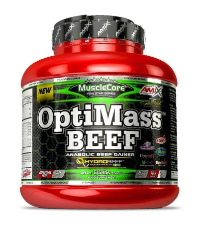 OptiMass Beef Anabolic Gainer - Amix 2500 g Double White Chocolate