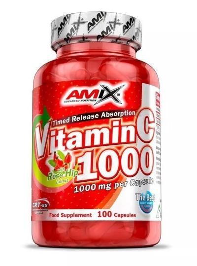 Vitamin C 1000 + Rose Hip Extract - Amix 100 kaps.