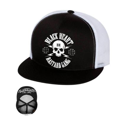 BLACK HEART Bastard Skull Trucker biela