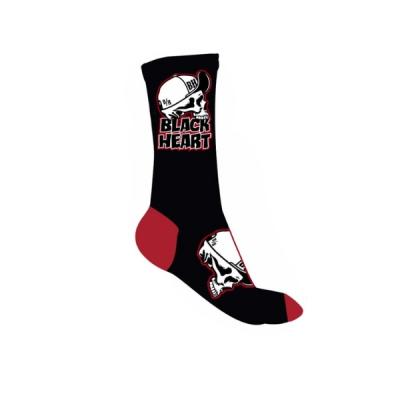 BLACK HEART Cap Skull Socks bielo-čierno-červená - 10-11