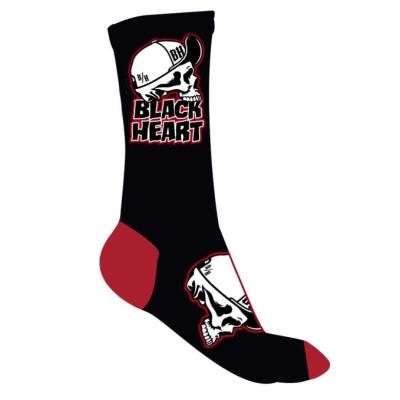 BLACK HEART Cap Skull Socks červeno-čierna - 10-11