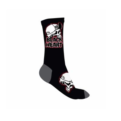 BLACK HEART Cap Skull Socks šedo-čierna - 8-9