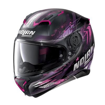 Nolan N87 Carnival N-Com Flat Black-Purple - M (57-58)