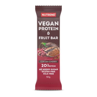 Nutrend Vegan Protein Fruit Bar 50g kakao + čerešňa